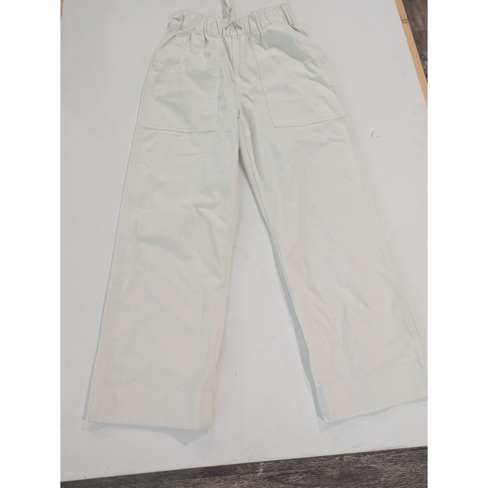 Buck Mason Mens Cotton Off White Trousers Pants Ivory Wide Leg Cuffed Size 26